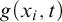 g left parenthesis x Subscript i Baseline comma t right parenthesis