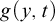 g left parenthesis y comma t right parenthesis