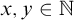 x comma y element of double struck upper N