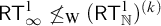 sans serif upper R upper T Subscript infinity Superscript 1 Baseline neither less than nor equals Subscript normal upper W Baseline left parenthesis sans serif upper R upper T Subscript double struck upper N Superscript 1 Baseline right parenthesis Superscript left parenthesis k right parenthesis