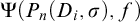 normal upper Psi left parenthesis upper P Subscript n Baseline left parenthesis upper D Subscript i Baseline comma sigma right parenthesis comma f right parenthesis