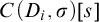 upper C left parenthesis upper D Subscript i Baseline comma sigma right parenthesis left bracket s right bracket