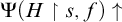 normal upper Psi left parenthesis upper H up harpoon with barb right s comma f right parenthesis up arrow