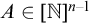 upper A element of left bracket double struck upper N right bracket Superscript n minus 1