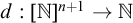 d colon left bracket double struck upper N right bracket Superscript n plus 1 Baseline right arrow double struck upper N
