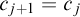 c Subscript j plus 1 Baseline equals c Subscript j