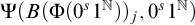 normal upper Psi left parenthesis upper B left parenthesis normal upper Phi left parenthesis 0 Superscript s Baseline 1 Superscript double struck upper N Baseline right parenthesis right parenthesis Subscript j Baseline comma 0 Superscript s Baseline 1 Superscript double struck upper N Baseline right parenthesis