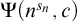 normal upper Psi left parenthesis n Superscript s Super Subscript n Superscript Baseline comma c right parenthesis