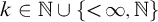 k element of double struck upper N union StartSet less than infinity comma double struck upper N EndSet