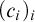 left parenthesis c Subscript i Baseline right parenthesis Subscript i