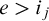 e greater than i Subscript j