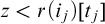 z less than r left parenthesis i Subscript j Baseline right parenthesis left bracket t Subscript j Baseline right bracket