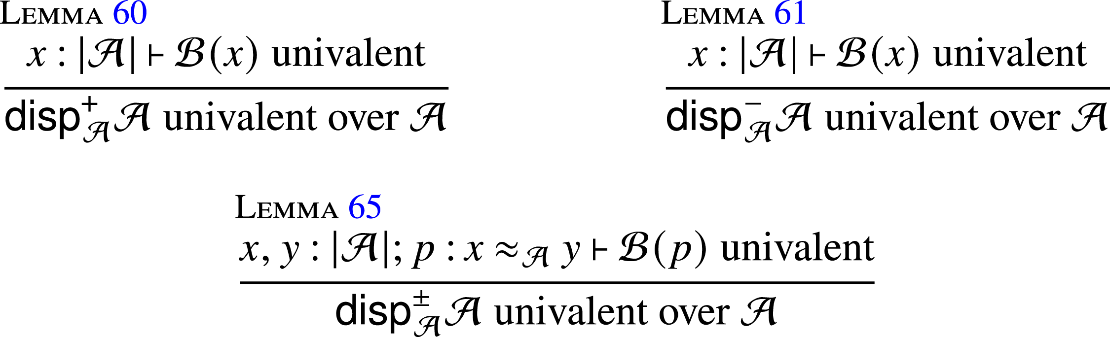 Equations describing univalence lemmas for reflexive graph lenses.