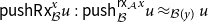 sans serif p sans serif u sans serif s sans serif h sans serif upper R sans serif x Subscript script upper B Superscript x Baseline u colon sans serif p sans serif u sans serif s sans serif h Subscript script upper B Superscript sans serif r sans serif x Super Subscript script upper A Superscript x Baseline u almost equals Subscript script upper B left parenthesis y right parenthesis Baseline u