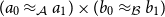 left parenthesis a 0 almost equals Subscript script upper A Baseline a 1 right parenthesis times left parenthesis b 0 almost equals Subscript script upper B Baseline b 1 right parenthesis