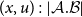 left parenthesis x comma u right parenthesis colon StartAbsoluteValue script upper A period script upper B EndAbsoluteValue