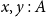 x comma y colon upper A