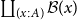 coproduct Underscript left parenthesis x colon upper A right parenthesis Endscripts script upper B left parenthesis x right parenthesis