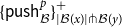 left brace sans serif p sans serif u sans serif s sans serif h Subscript script upper B Superscript p Baseline right brace Subscript StartAbsoluteValue script upper B left parenthesis x right parenthesis EndAbsoluteValue pitchfork script upper B left parenthesis y right parenthesis Superscript plus