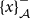 left brace x right brace Subscript script upper A Superscript minus