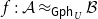 f colon script upper A almost equals Subscript sans serif upper G sans serif p sans serif h Sub Subscript upper U Subscript Baseline script upper B