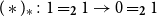 left parenthesis asterisk right parenthesis Subscript asterisk Baseline colon 1 equals Subscript bold 2 Baseline 1 right arrow 0 equals Subscript bold 2 Baseline 1