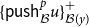 left brace sans serif p sans serif u sans serif s sans serif h Subscript script upper B Superscript p Baseline u right brace Subscript script upper B left parenthesis y right parenthesis Superscript plus