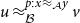 u almost equals Subscript script upper B Superscript p colon x almost equals Super Subscript script upper A Superscript y Baseline v