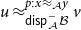 u almost equals Subscript sans serif d sans serif i sans serif s sans serif p Sub Subscript script upper A Sub Superscript minus Subscript script upper B Superscript p colon x almost equals Super Subscript script upper A Superscript y Baseline v