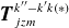 bold italic upper T Subscript j z m Superscript k double prime minus k prime k left parenthesis asterisk right parenthesis