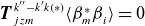 bold italic upper T Subscript j z m Superscript k double prime minus k prime k left parenthesis asterisk right parenthesis Baseline left angle bracket beta Subscript m Superscript asterisk Baseline beta Subscript i Superscript Baseline right angle bracket equals 0