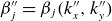 beta double prime Subscript j Baseline equals beta Subscript j Baseline left parenthesis k double prime Subscript x Baseline comma k double prime Subscript y right parenthesis