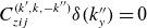 upper C Subscript z i j Superscript left parenthesis k prime comma k comma minus k Super Superscript double prime Superscript right parenthesis Baseline delta left parenthesis k double prime Subscript y right parenthesis equals 0
