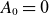 upper A 0 equals 0