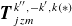 bold italic upper T Subscript j z m Superscript k double prime comma minus k Super Superscript prime Superscript comma k left parenthesis asterisk right parenthesis
