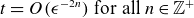 t equals upper O left parenthesis epsilon Superscript minus 2 n Baseline right parenthesis for all n element of double struck upper Z Superscript plus