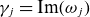 gamma Subscript j Baseline equals normal upper I normal m left parenthesis omega Subscript j Baseline right parenthesis
