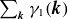 sigma summation Underscript bold italic k Endscripts gamma 1 left parenthesis bold italic k right parenthesis