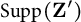 Supp left parenthesis bold upper Z Superscript prime Baseline right parenthesis