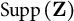 Supp left parenthesis bold upper Z right parenthesis