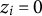z Subscript i Baseline equals 0