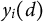 y Subscript i Baseline left parenthesis d right parenthesis
