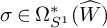 sigma element of normal upper Omega Subscript upper S Sub Superscript 1 Superscript asterisk Baseline left parenthesis ModifyingAbove upper W With caret right parenthesis