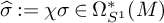ModifyingAbove sigma With caret colon equals chi sigma element of normal upper Omega Subscript upper S Sub Superscript 1 Superscript asterisk Baseline left parenthesis upper M right parenthesis