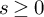 s greater than or equals 0