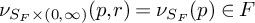 nu Subscript upper S Sub Subscript upper F Subscript times left parenthesis 0 comma infinity right parenthesis Baseline left parenthesis p comma r right parenthesis equals nu Subscript upper S Sub Subscript upper F Baseline left parenthesis p right parenthesis element of upper F