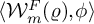 left angle bracket script upper W Subscript m Superscript upper F Baseline left parenthesis rho right parenthesis comma phi right angle bracket
