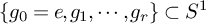 StartSet g 0 equals e comma g 1 comma midline horizontal ellipsis comma g Subscript r Baseline EndSet subset of upper S Superscript 1