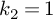 k 2 equals 1