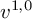 v Superscript 1 comma 0